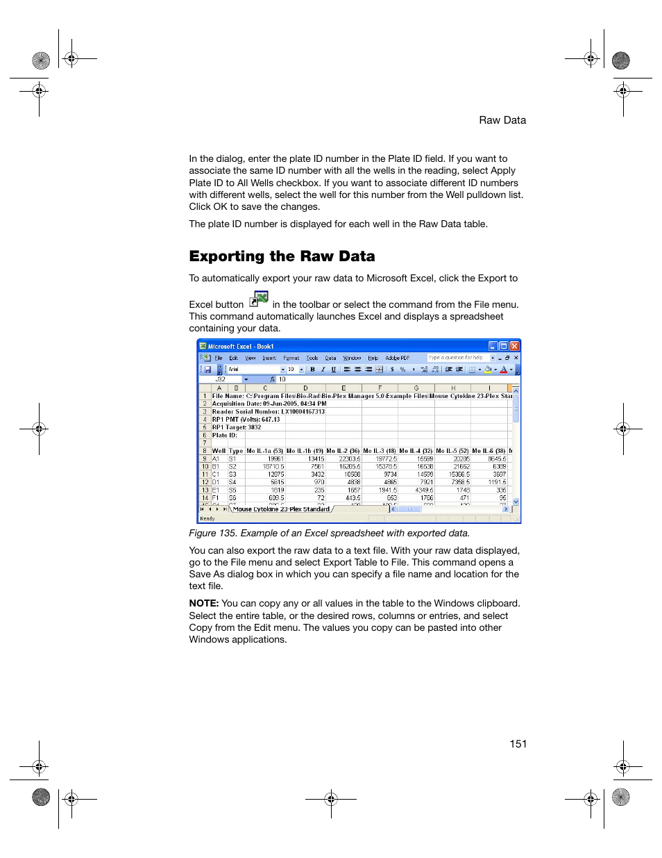 Exporting the raw data | Bio-Rad Bio-Plex Software® Upgrades and Conversions User Manual | Page 163 / 260