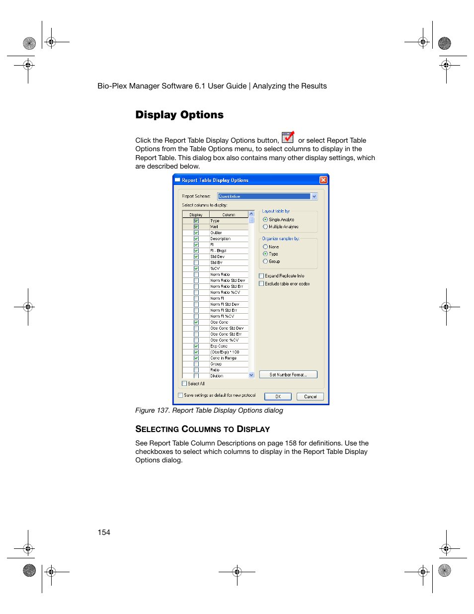 Display options | Bio-Rad Bio-Plex Software® Upgrades and Conversions User Manual | Page 166 / 260