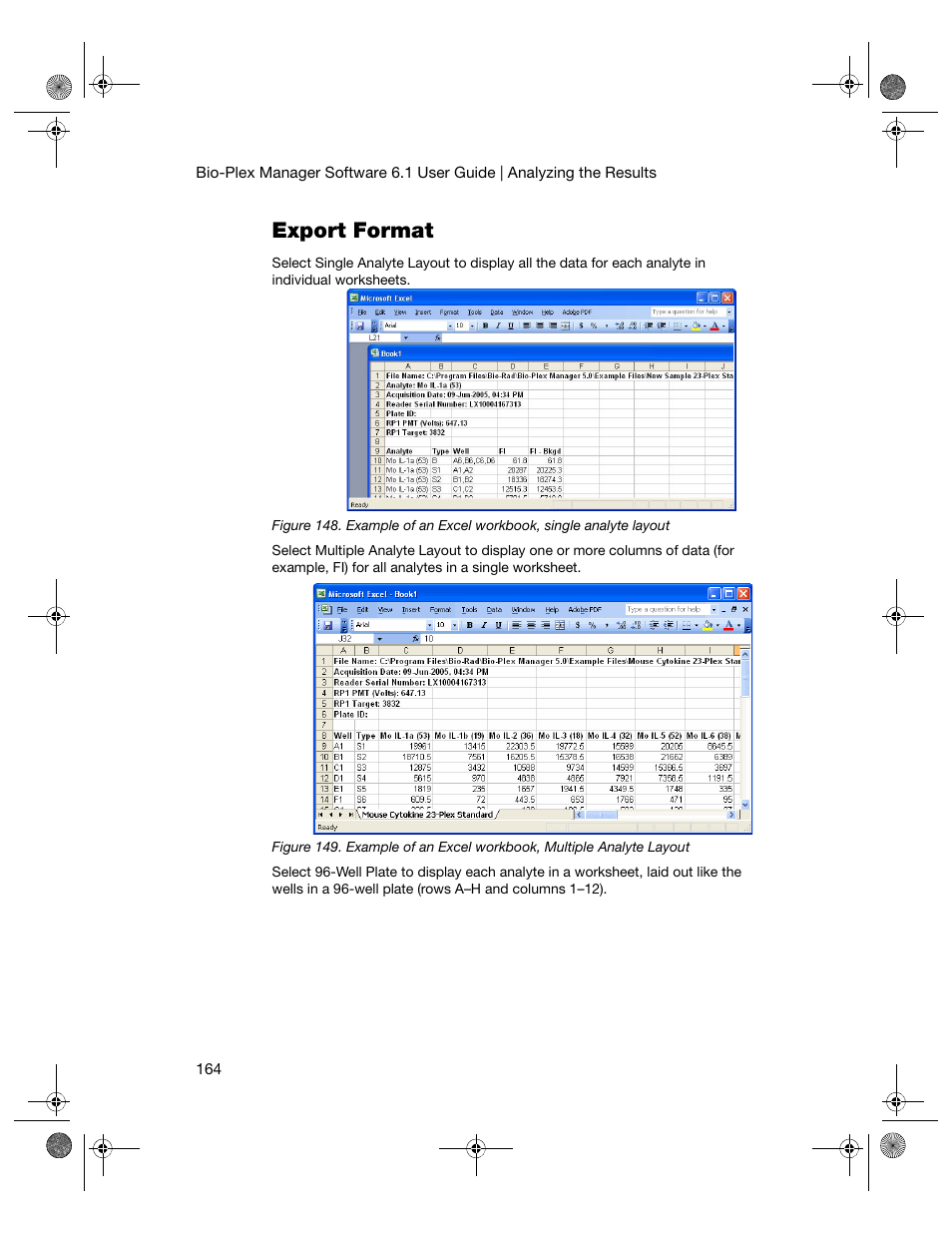 Export format | Bio-Rad Bio-Plex Software® Upgrades and Conversions User Manual | Page 176 / 260