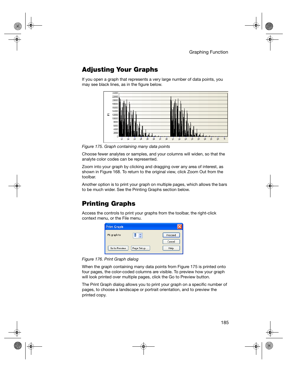 Adjusting your graphs, Printing graphs, Adjusting your graphs printing graphs | Bio-Rad Bio-Plex Software® Upgrades and Conversions User Manual | Page 197 / 260