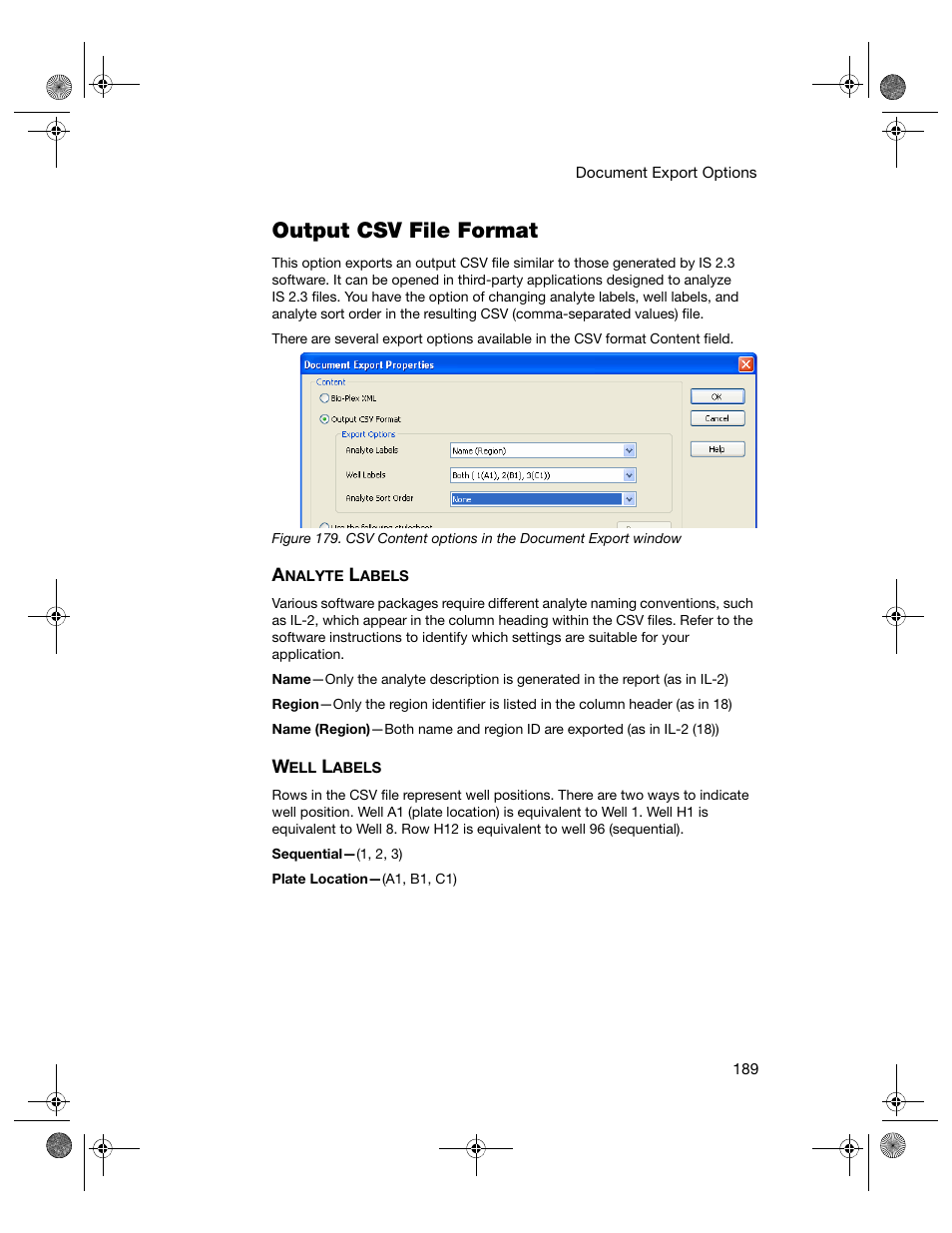 Output csv file format | Bio-Rad Bio-Plex Software® Upgrades and Conversions User Manual | Page 201 / 260