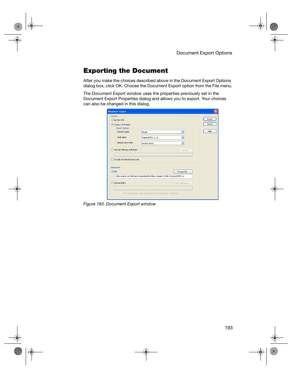 Exporting the document | Bio-Rad Bio-Plex Software® Upgrades and Conversions User Manual | Page 205 / 260