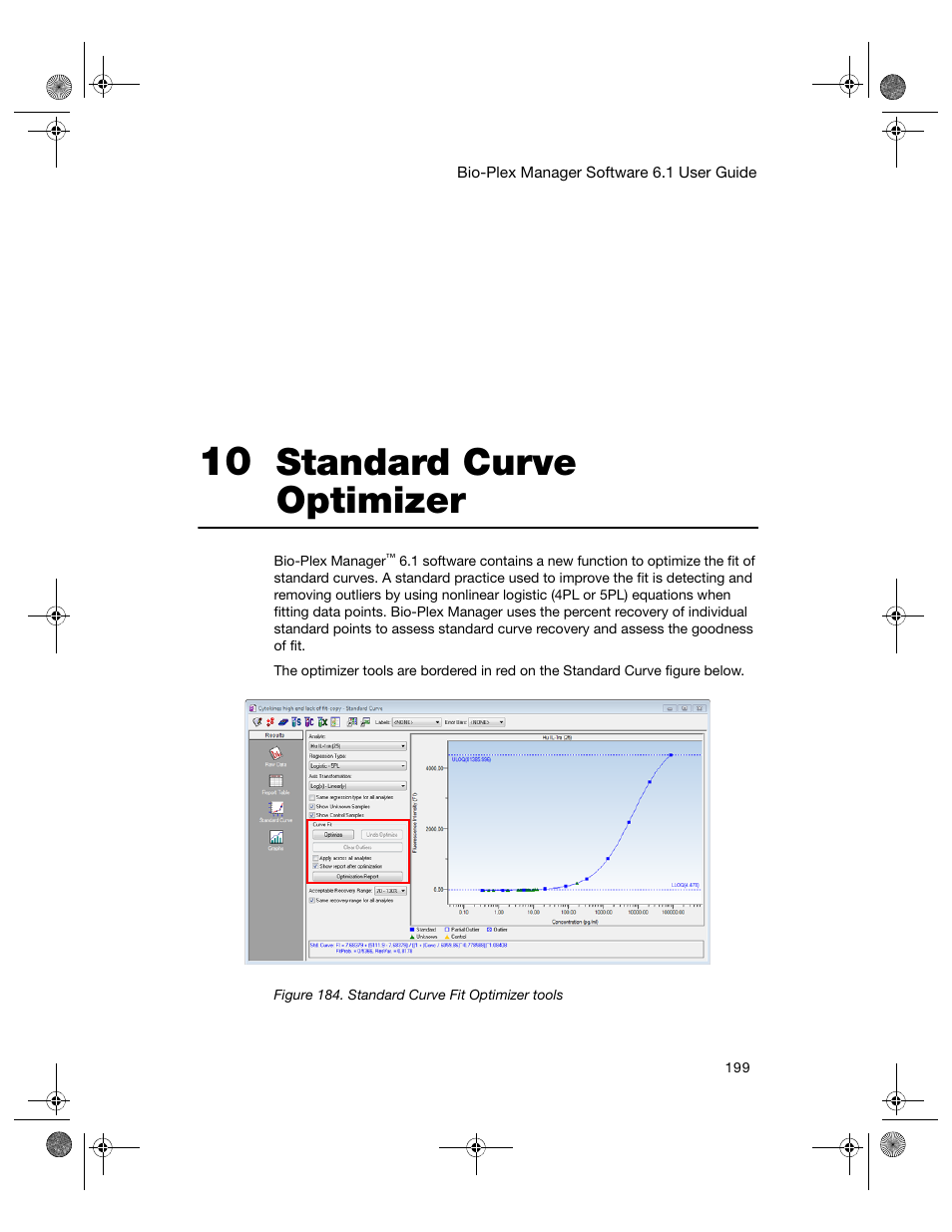 10 standard curve optimizer, Chapter 10. standard curve optimizer, Standard curve optimizer | Bio-Rad Bio-Plex Software® Upgrades and Conversions User Manual | Page 211 / 260