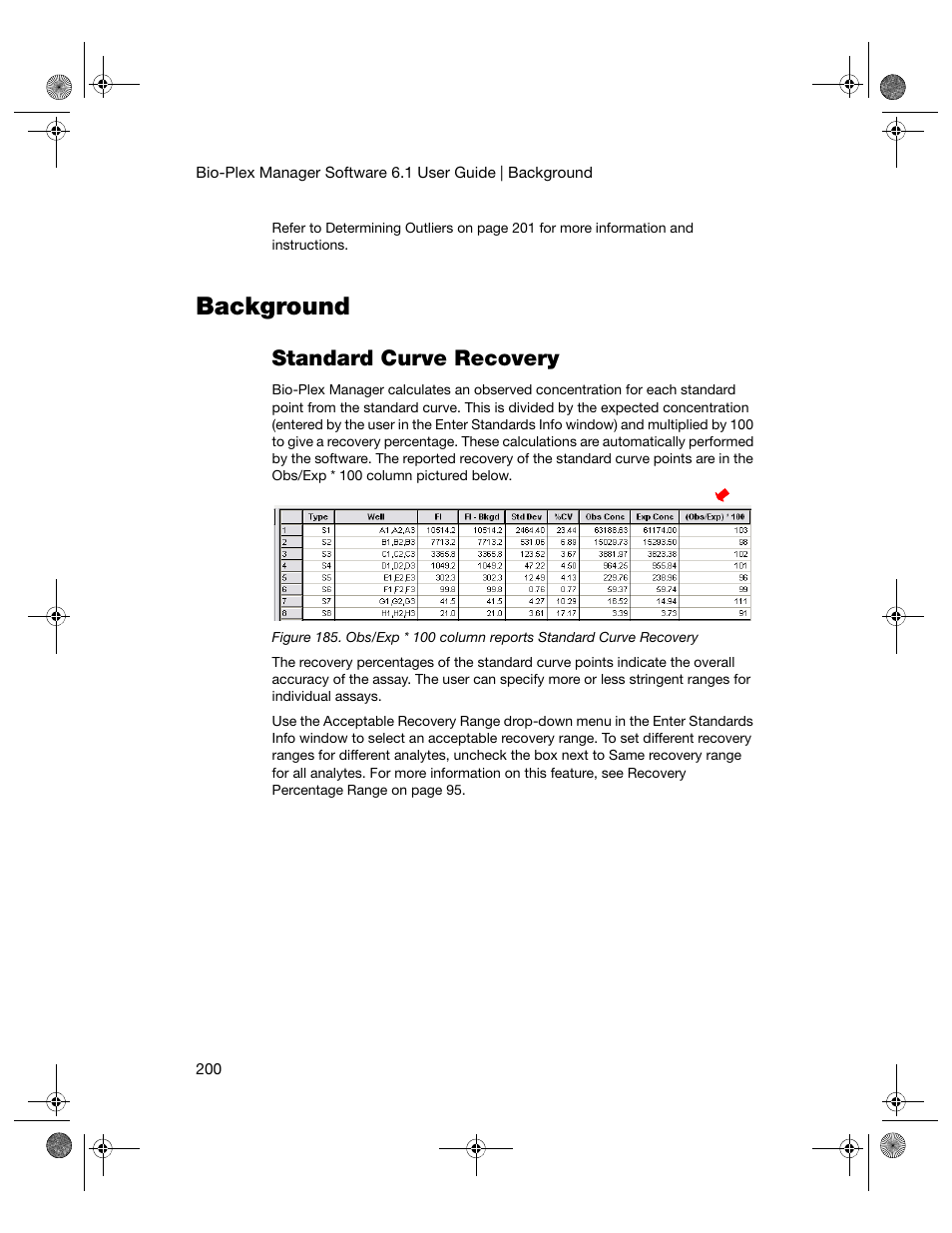 Background, Standard curve recovery | Bio-Rad Bio-Plex Software® Upgrades and Conversions User Manual | Page 212 / 260