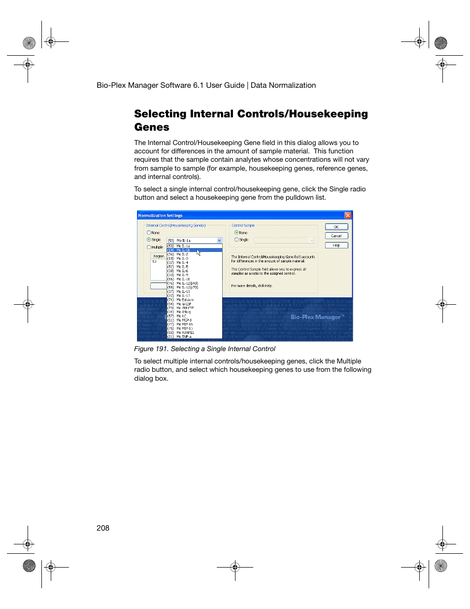 Selecting internal controls/housekeeping genes | Bio-Rad Bio-Plex Software® Upgrades and Conversions User Manual | Page 220 / 260