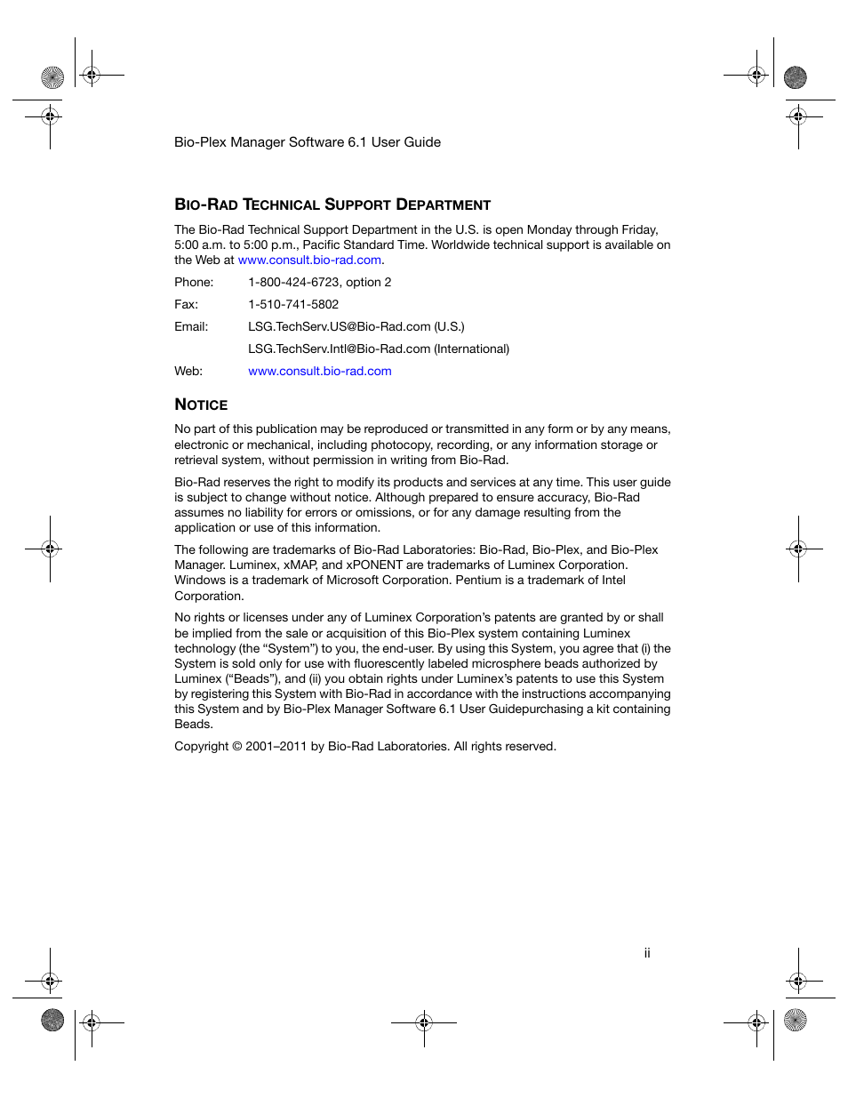 Bio-Rad Bio-Plex Software® Upgrades and Conversions User Manual | Page 4 / 260