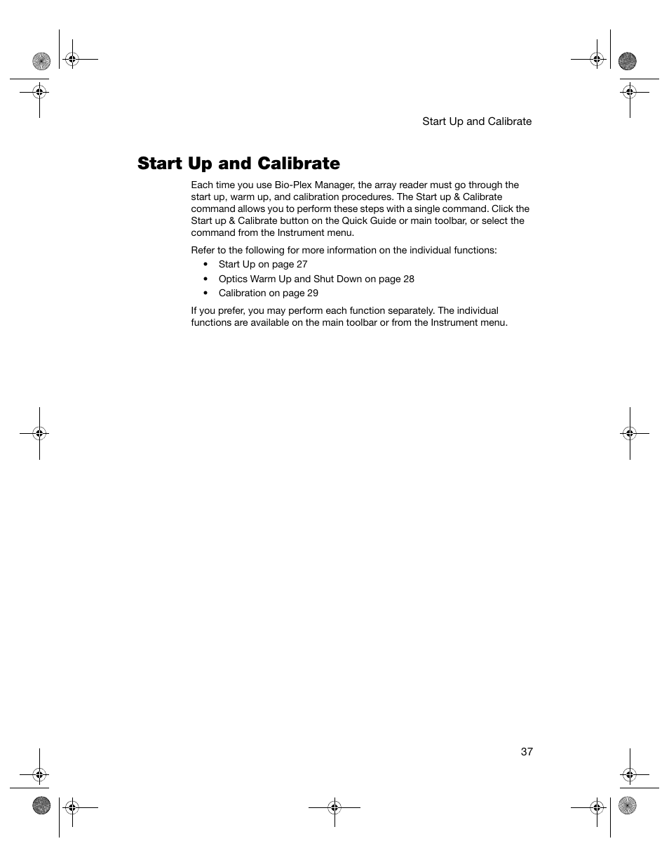 Start up and calibrate | Bio-Rad Bio-Plex Software® Upgrades and Conversions User Manual | Page 49 / 260
