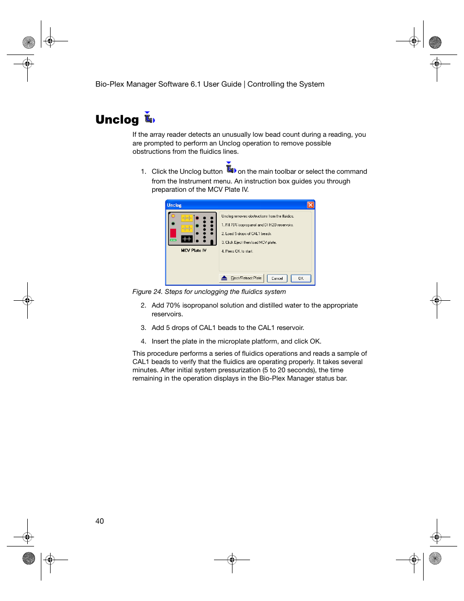 Unclog | Bio-Rad Bio-Plex Software® Upgrades and Conversions User Manual | Page 52 / 260