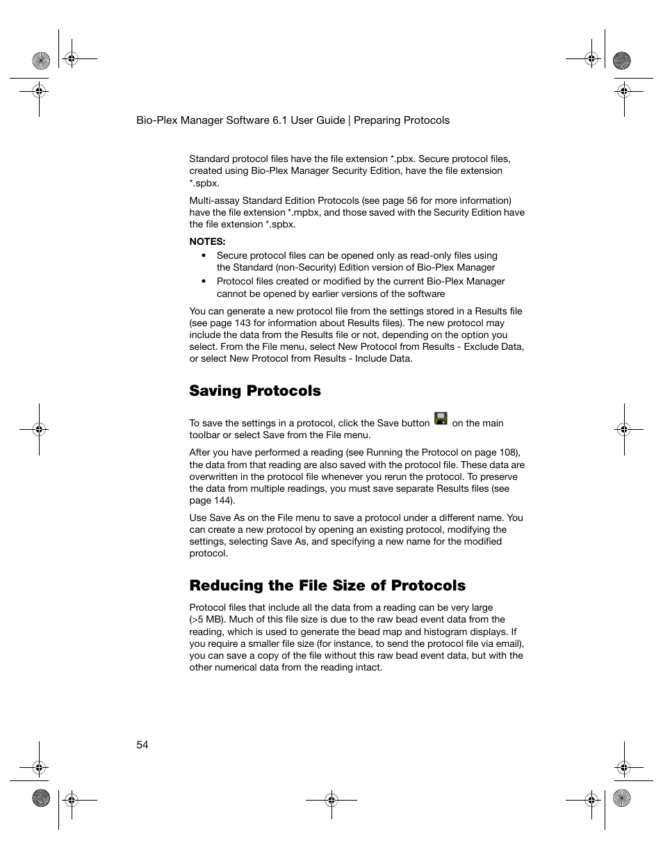 Saving protocols, Reducing the file size of protocols | Bio-Rad Bio-Plex Software® Upgrades and Conversions User Manual | Page 66 / 260
