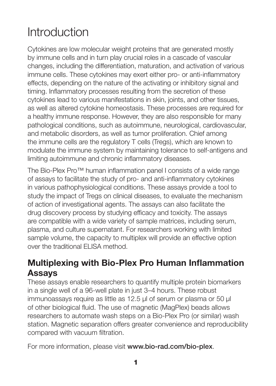 Introduction | Bio-Rad Human Inflammation Assays User Manual | Page 3 / 42