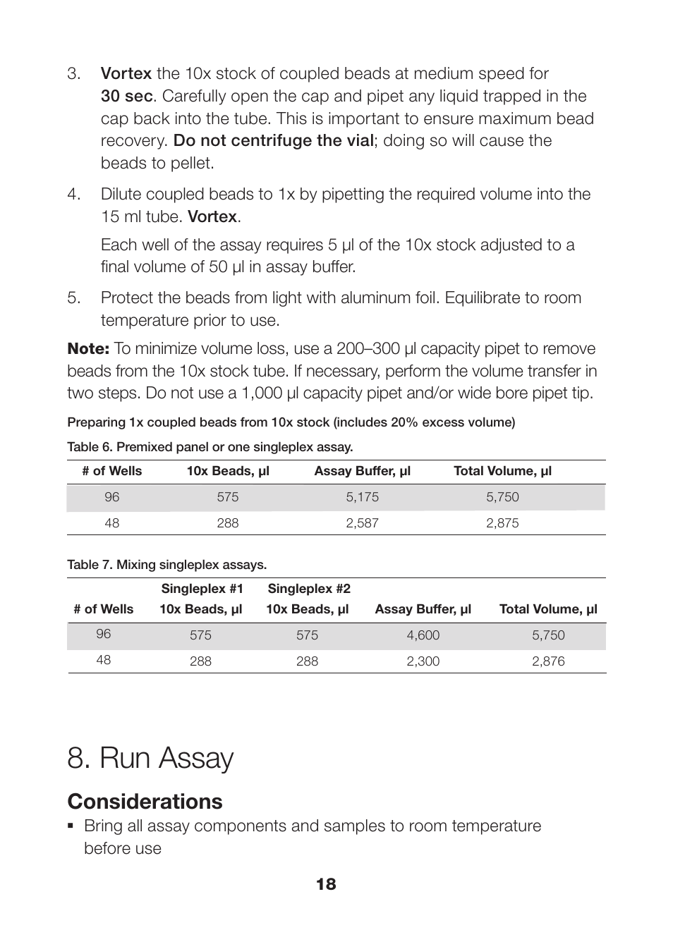 Run assay, Considerations | Bio-Rad Human MMP and TIMP Assays User Manual | Page 20 / 42