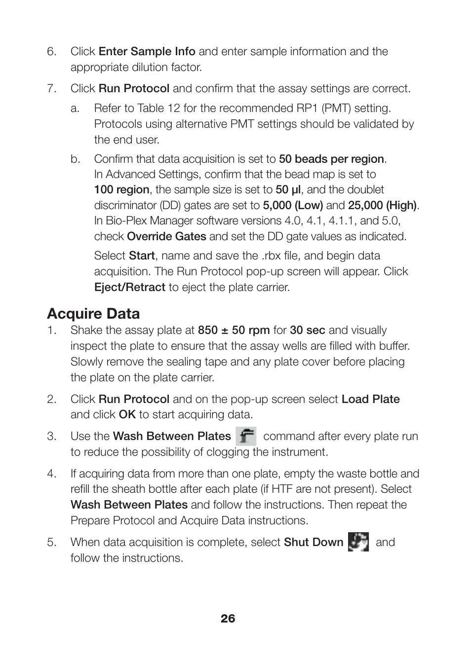 Acquire data | Bio-Rad Human MMP and TIMP Assays User Manual | Page 28 / 42