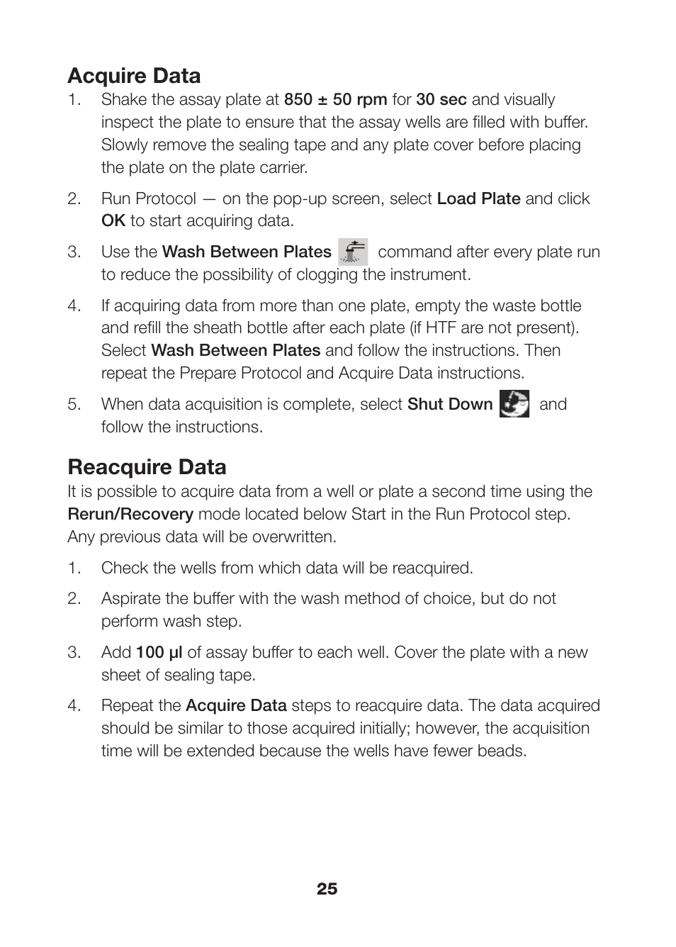 Acquire data, Reacquire data | Bio-Rad Human MMP and TIMP Assays User Manual | Page 27 / 39