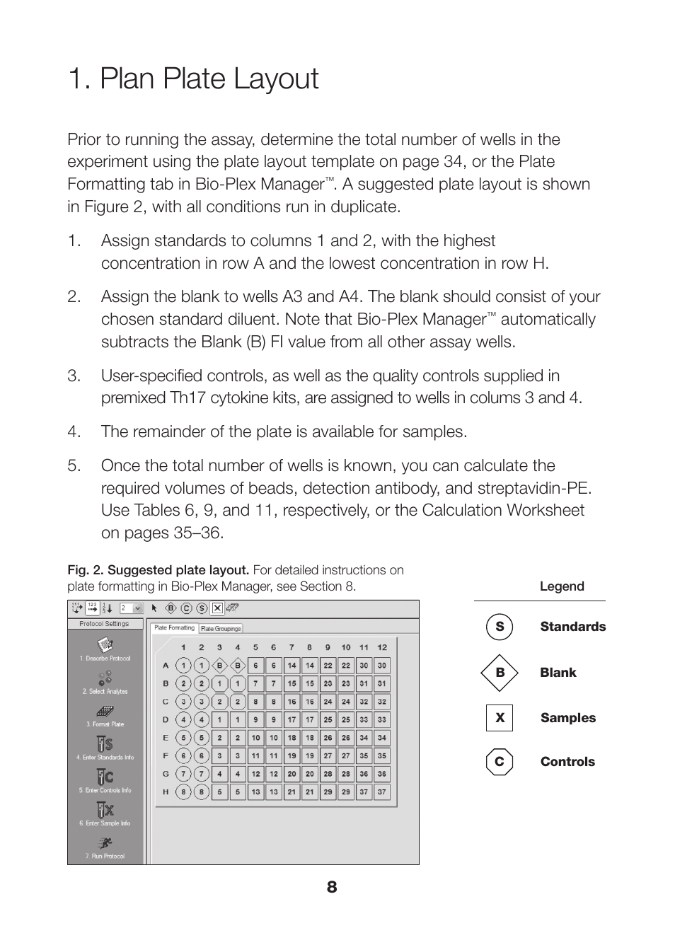 Plan plate layout | Bio-Rad Bio-Plex Pro™ Human Th17 Cytokine Assays User Manual | Page 10 / 42