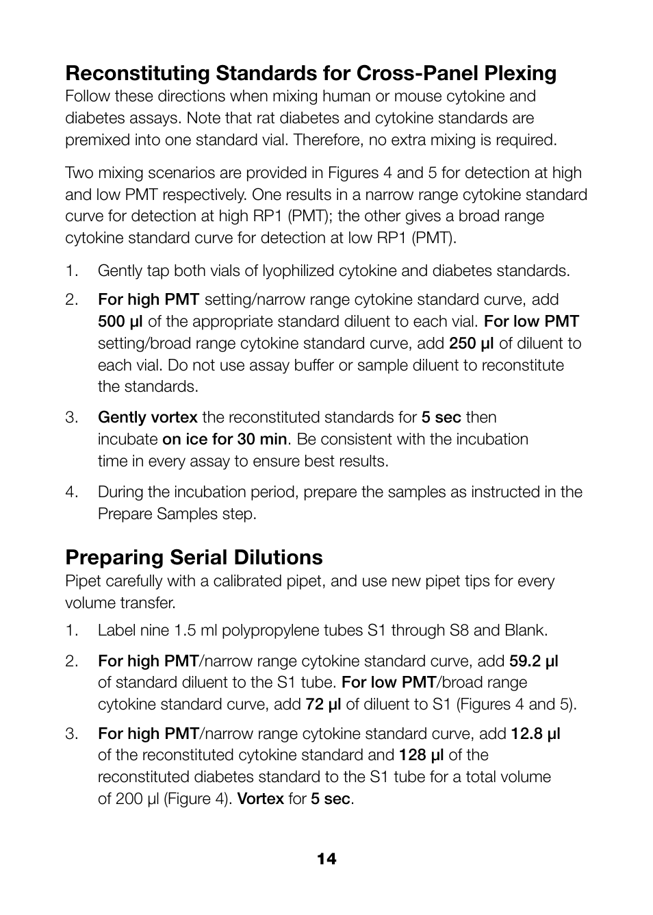 Reconstituting standards for cross-panel plexing, Preparing serial dilutions | Bio-Rad Bio-Plex Pro™ Rat Cytokine, Chemokine, and Growth Factor Assays User Manual | Page 16 / 49