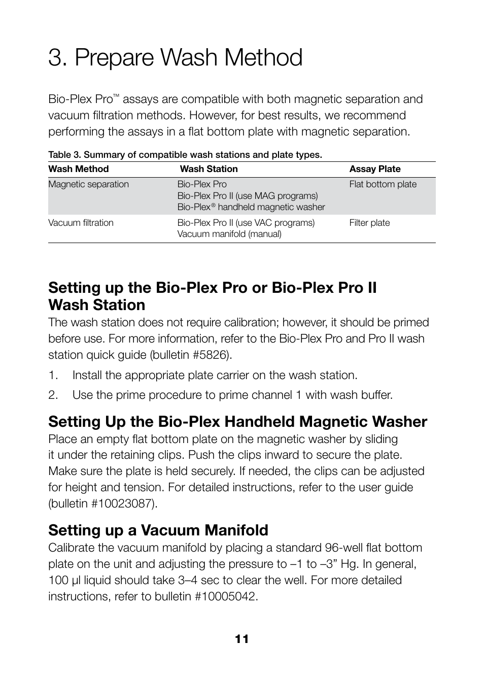 Prepare wash method, Setting up the bio-plex handheld magnetic washer, Setting up a vacuum manifold | Bio-Rad Bio-Plex Pro™ TGF-β Assays User Manual | Page 13 / 43