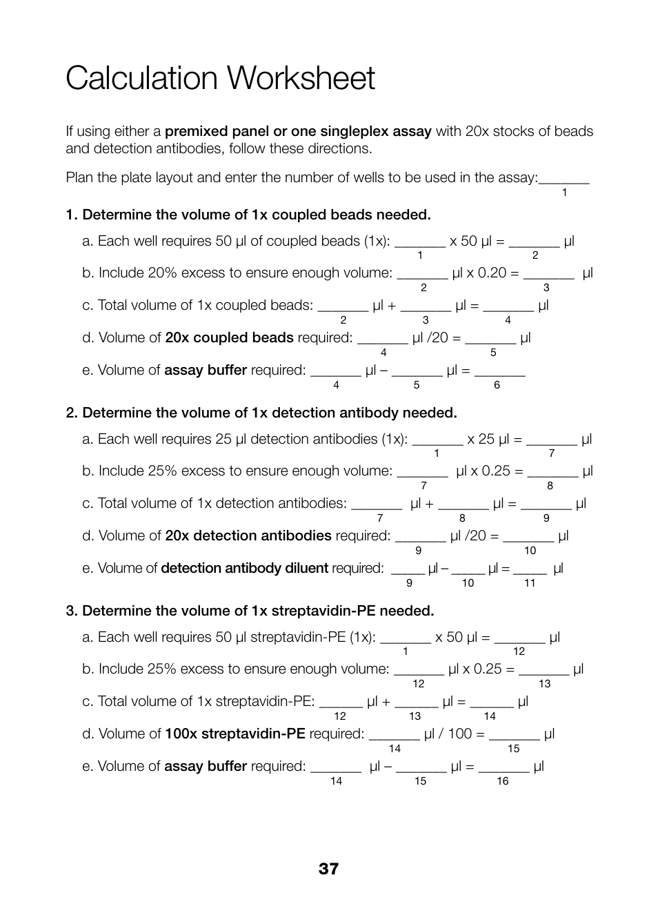 Calculation worksheet | Bio-Rad Bio-Plex Pro™ TGF-β Assays User Manual | Page 39 / 43