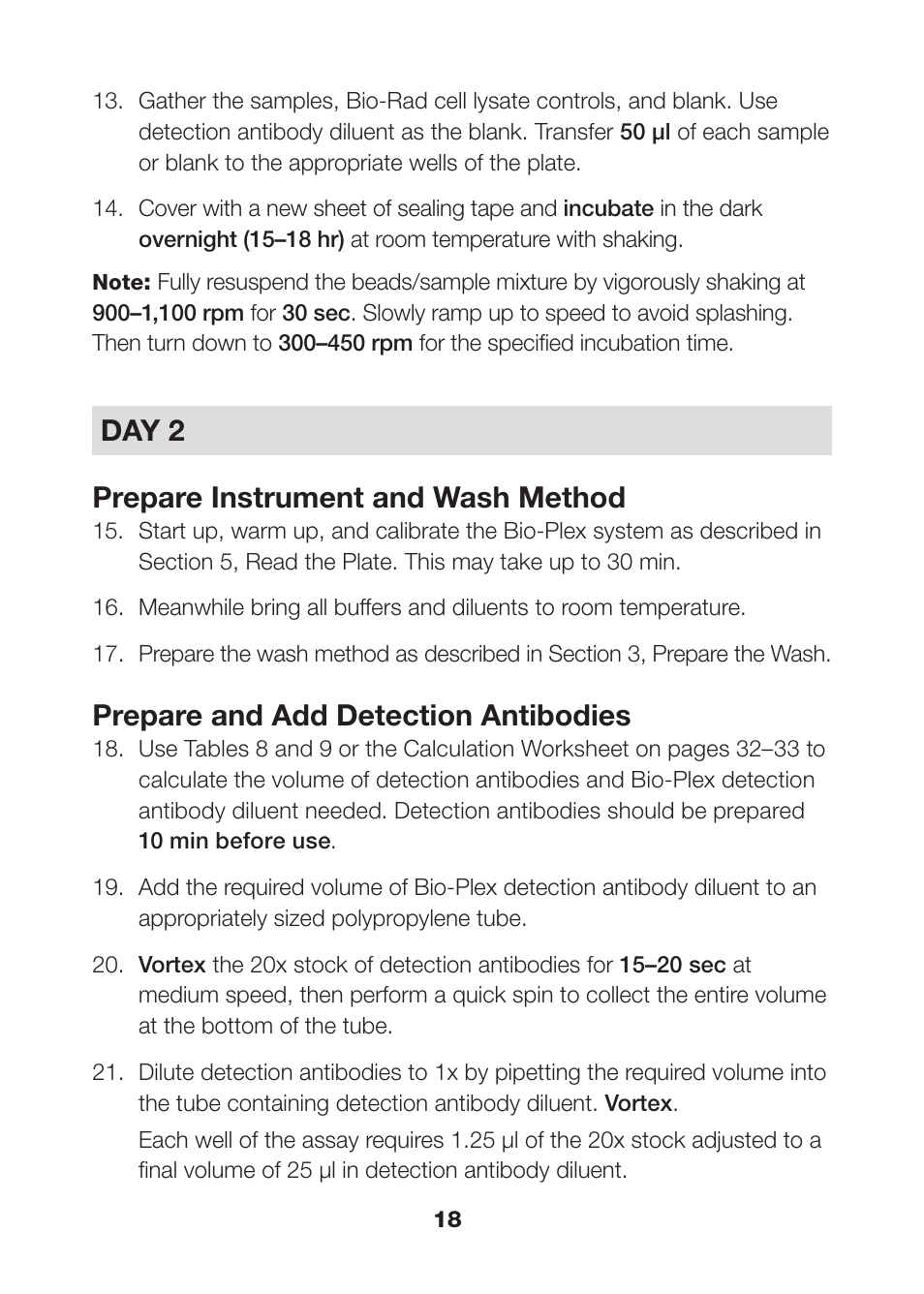 Day 2 prepare instrument and wash method, Prepare and add detection antibodies | Bio-Rad Bio-Plex Pro™ Magnetic Cell Signaling Assays User Manual | Page 20 / 38