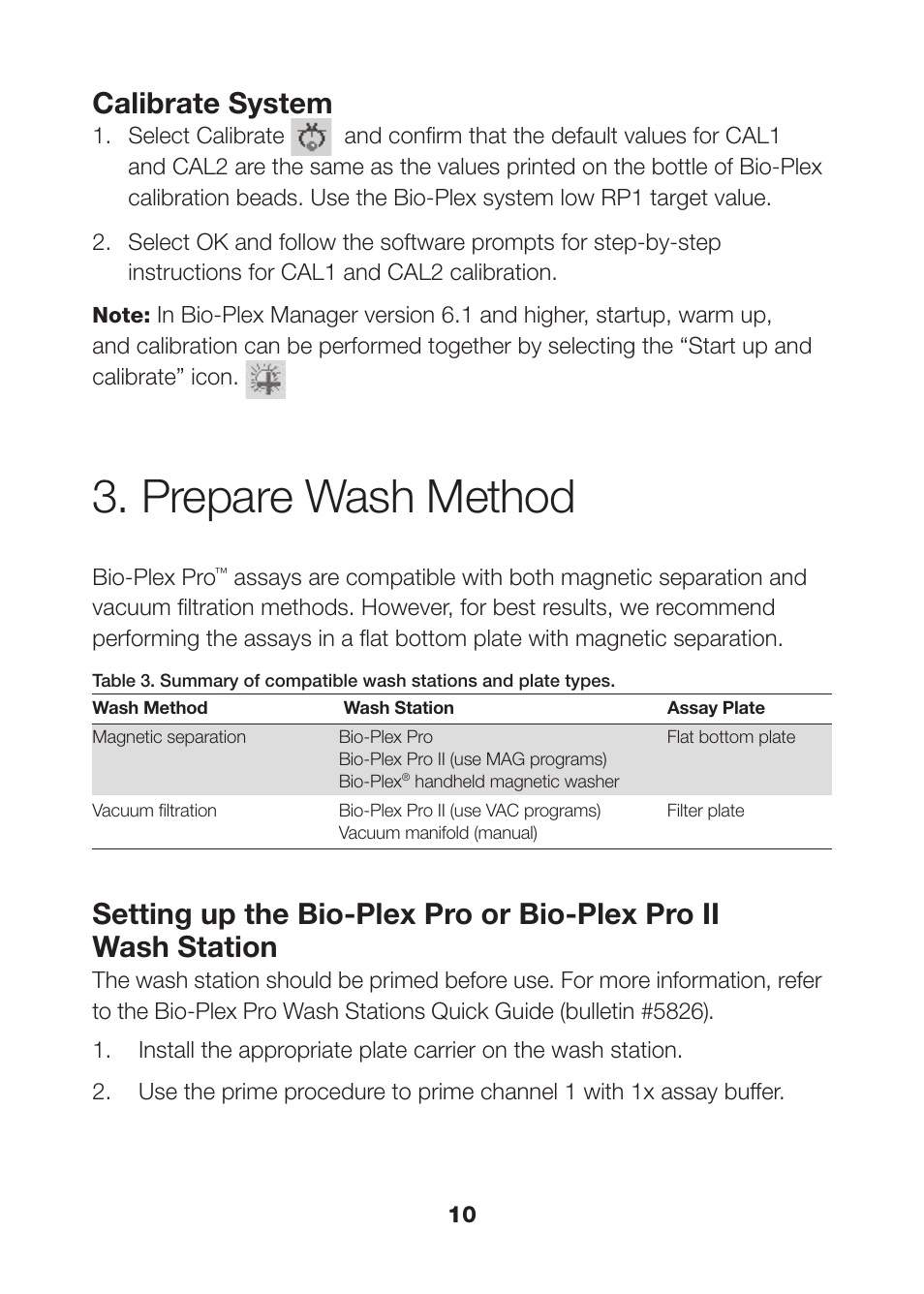 Prepare wash method, Prepare wash method 10, Calibrate system | Bio-Rad Apoptosis Assays User Manual | Page 12 / 37