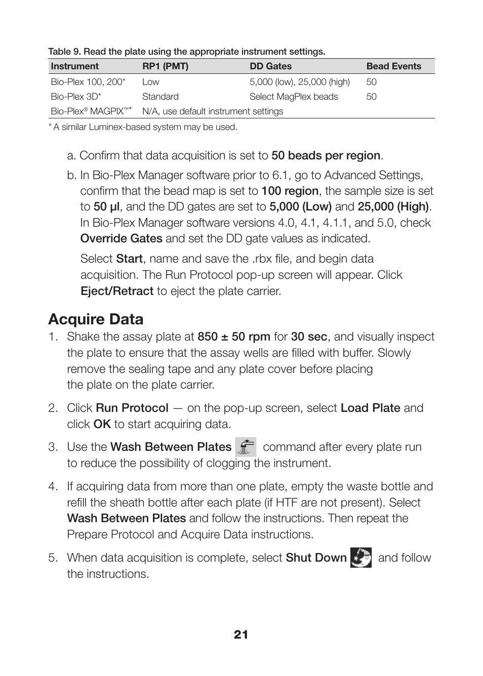 Acquire data | Bio-Rad Human Metabolic and Hormone Assays User Manual | Page 23 / 34