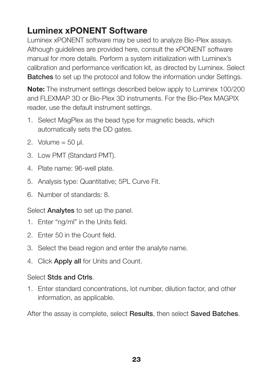 Luminex xponent software | Bio-Rad Human Metabolic and Hormone Assays User Manual | Page 25 / 34