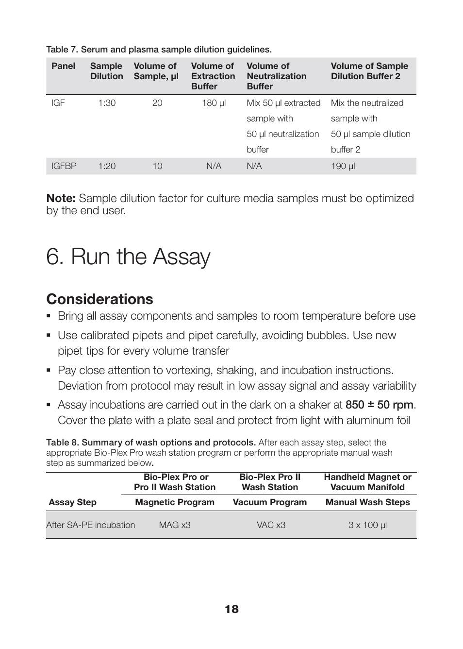 Run the assay, Considerations | Bio-Rad Human Metabolic and Hormone Assays User Manual | Page 20 / 36