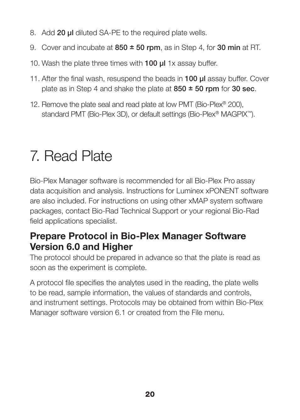 Read plate | Bio-Rad Human Metabolic and Hormone Assays User Manual | Page 22 / 36