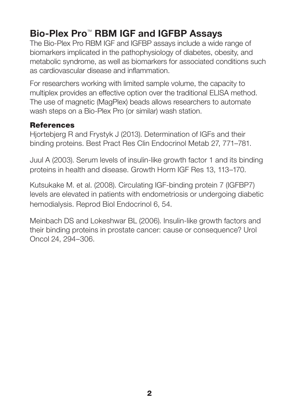 Principle, Bio-plex pro, Rbm igf and igfbp assays | Bio-Rad Human Metabolic and Hormone Assays User Manual | Page 4 / 36