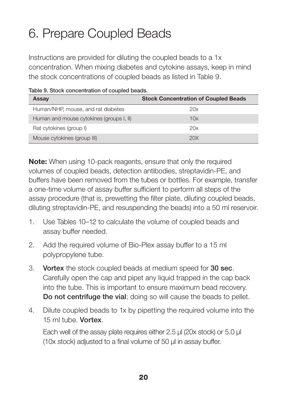 Prepare coupled beads, Prepare coupled beads 20 | Bio-Rad Rat Diabetes Assays User Manual | Page 22 / 50