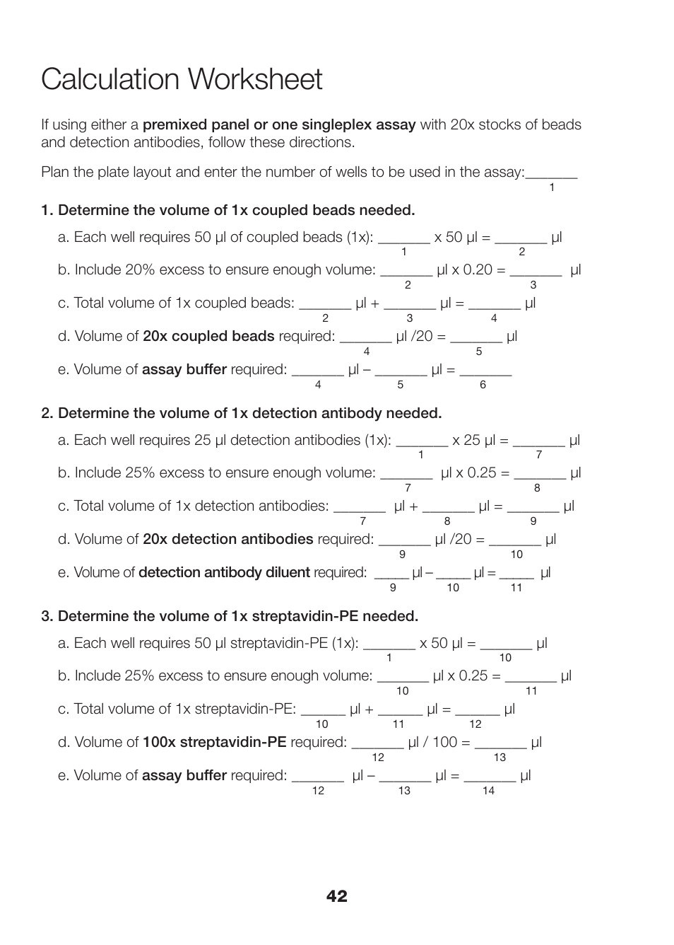 Calculation worksheet | Bio-Rad Rat Diabetes Assays User Manual | Page 44 / 50