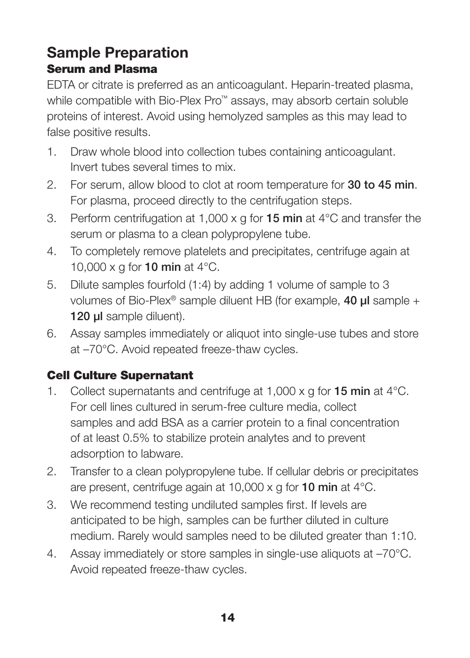 Sample preparation | Bio-Rad Bio-Plex Pro™ Human Cancer Biomarker Assays User Manual | Page 16 / 42