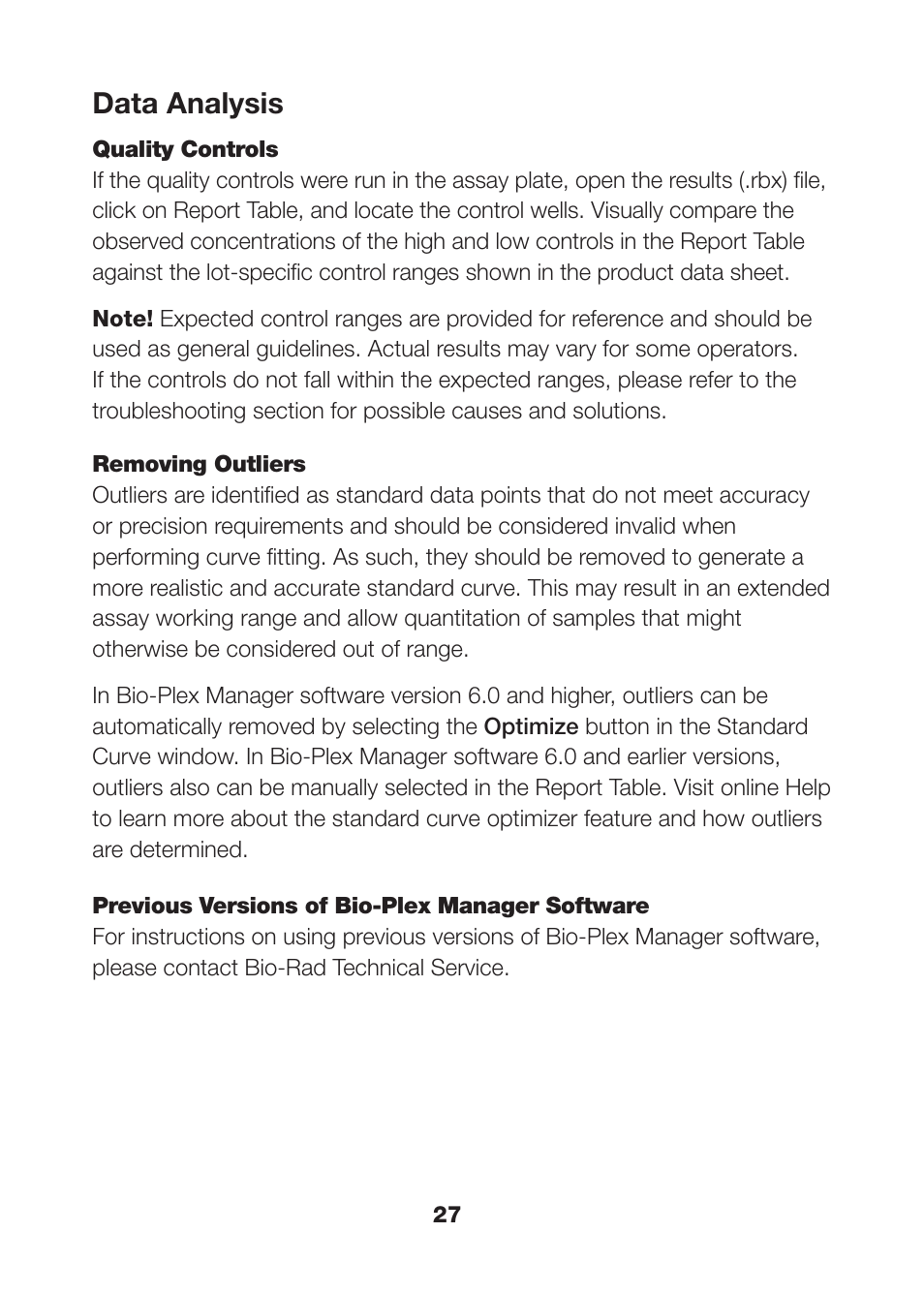 Data analysis | Bio-Rad Bio-Plex Pro™ Human Cancer Biomarker Assays User Manual | Page 29 / 42