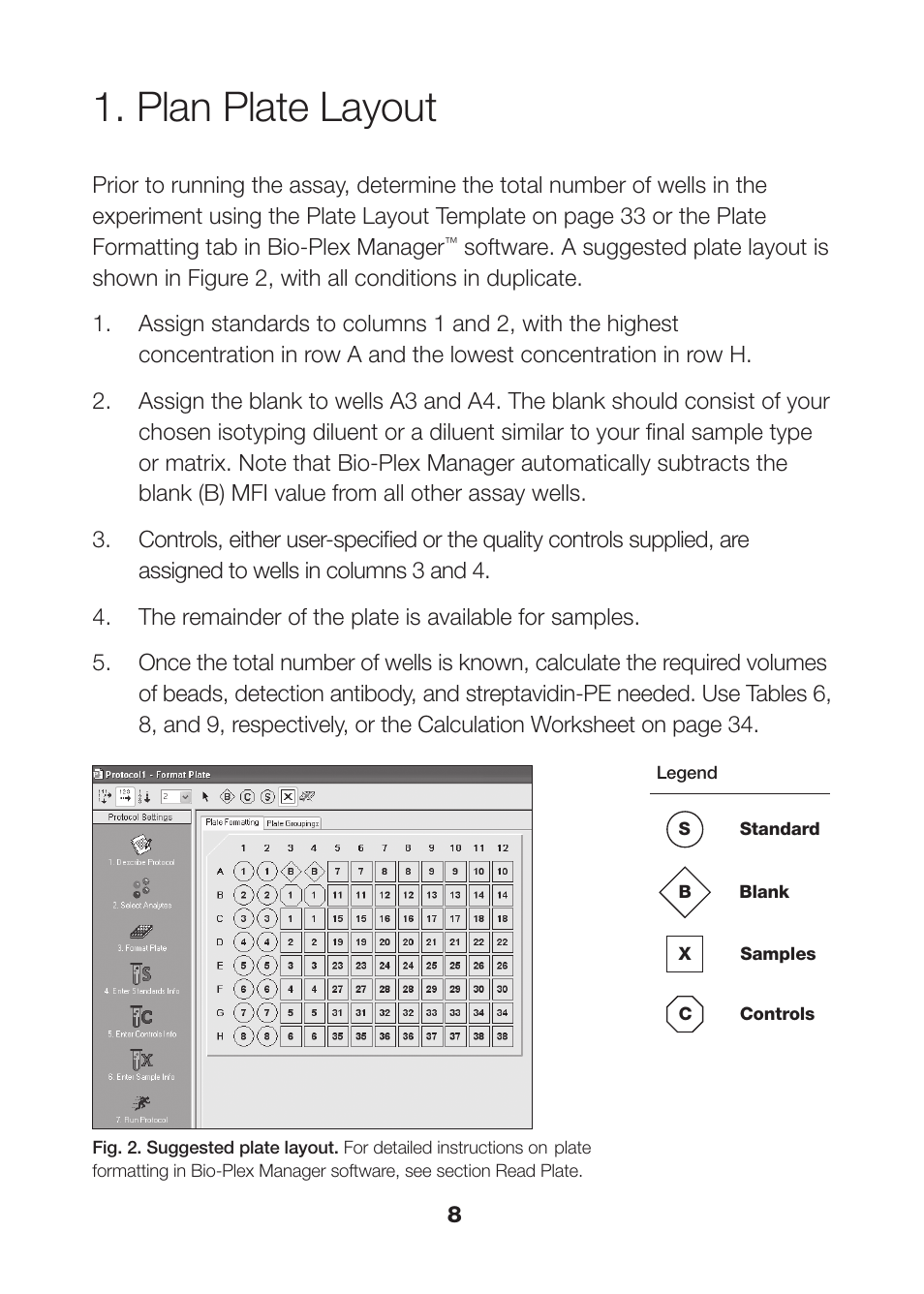 Plan plate layout, Plan plate layout 8 | Bio-Rad Bio-Plex Pro™ Human Isotyping Assays User Manual | Page 10 / 39