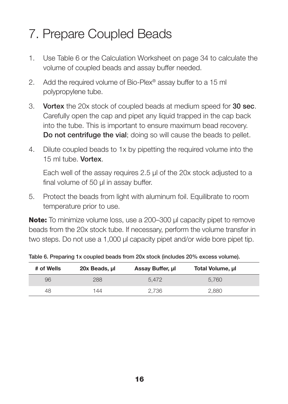 Prepare coupled beads, Prepare coupled beads 16 | Bio-Rad Bio-Plex Pro™ Human Isotyping Assays User Manual | Page 18 / 39