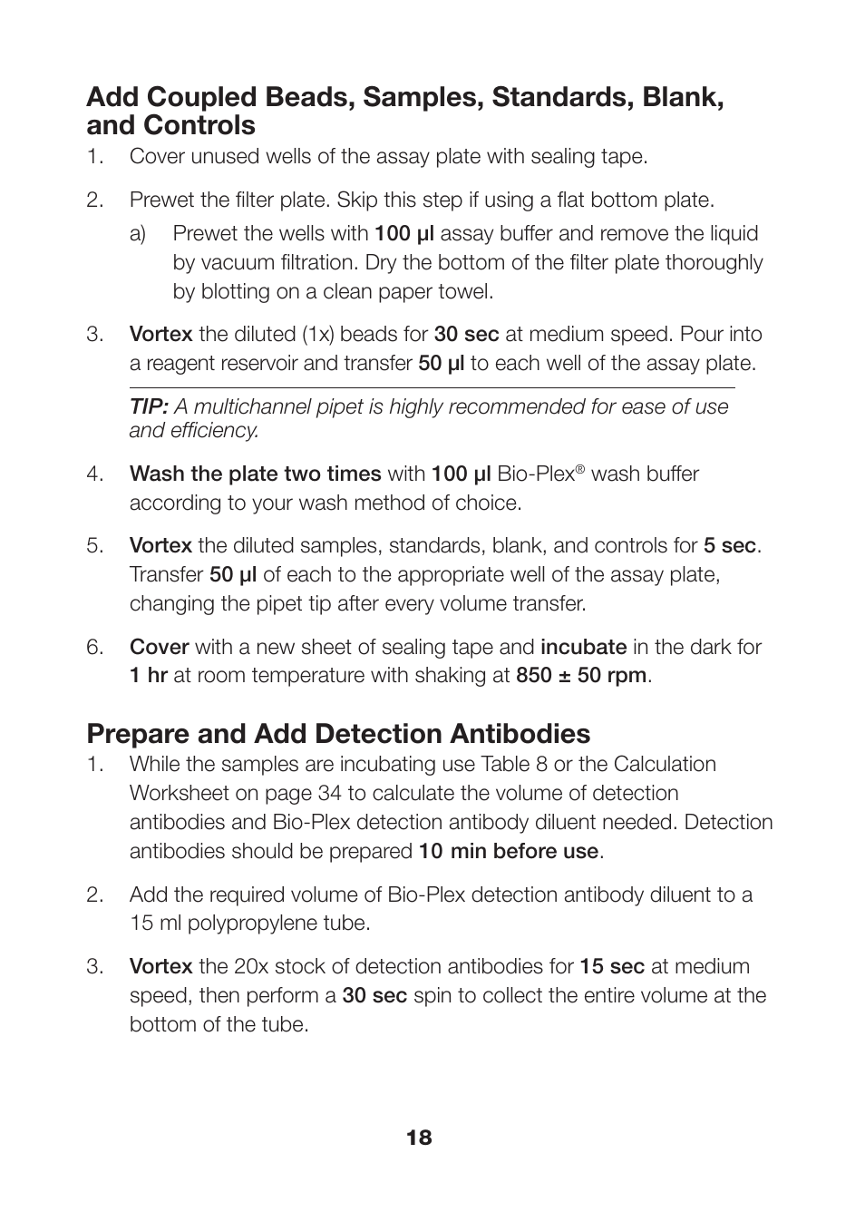 Prepare and add detection antibodies | Bio-Rad Bio-Plex Pro™ Human Isotyping Assays User Manual | Page 20 / 39