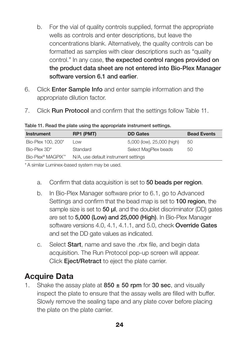 Acquire data | Bio-Rad Bio-Plex Pro™ Human Isotyping Assays User Manual | Page 26 / 39