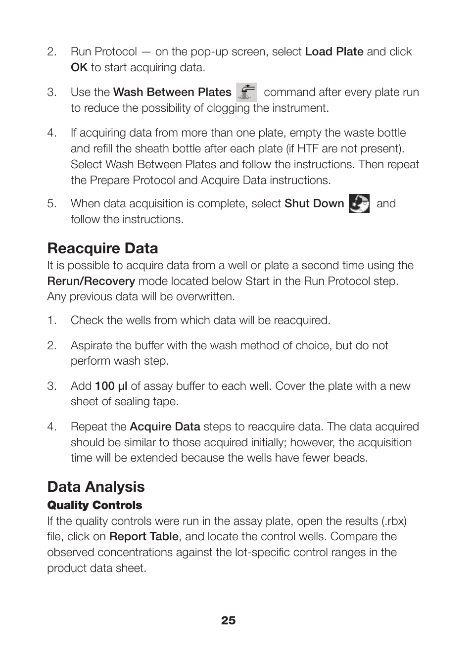 Reacquire data, Data analysis | Bio-Rad Bio-Plex Pro™ Human Isotyping Assays User Manual | Page 27 / 39