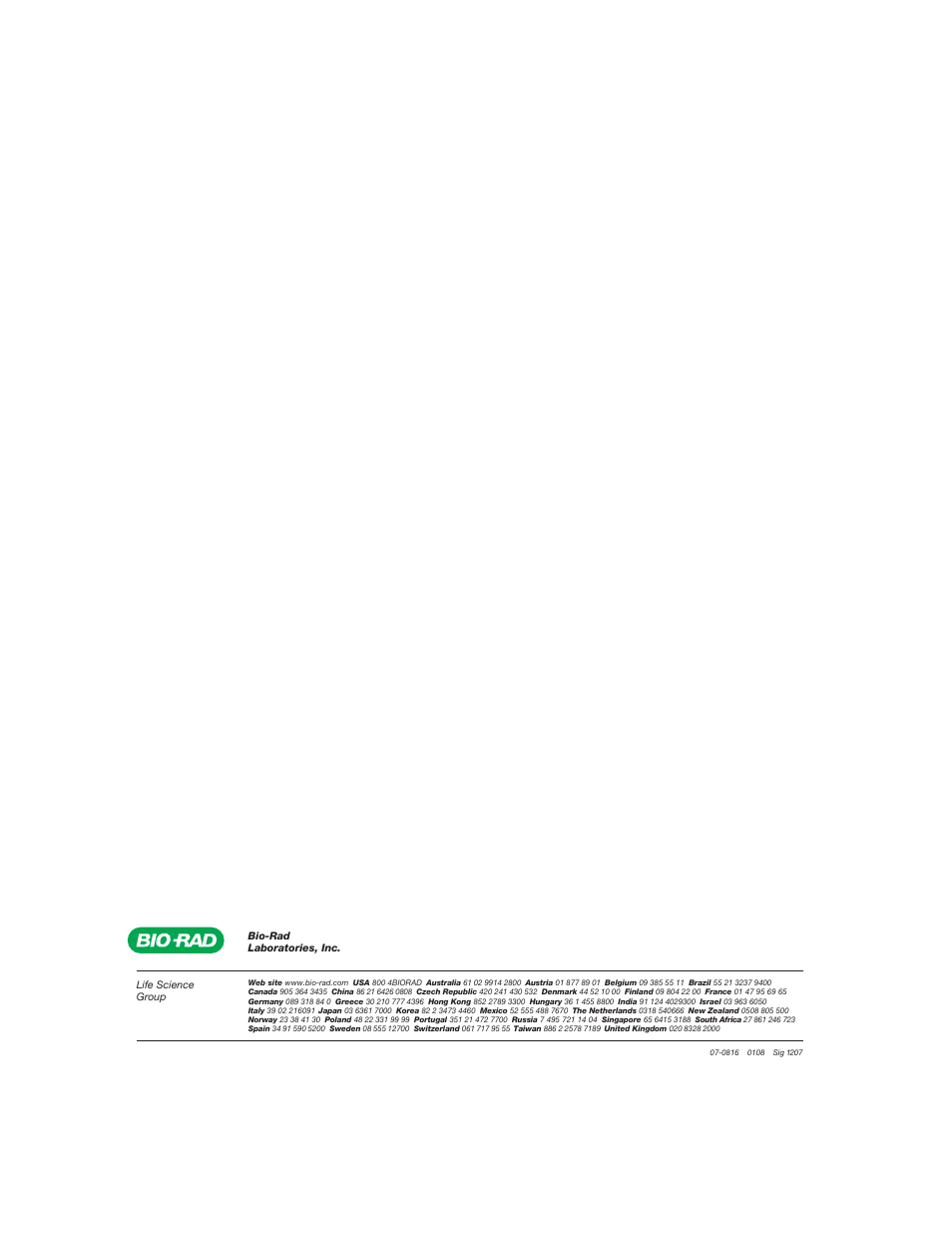 Bio-Rad xMark™ Microplate Absorbance Spectrophotometer User Manual | Page 20 / 20