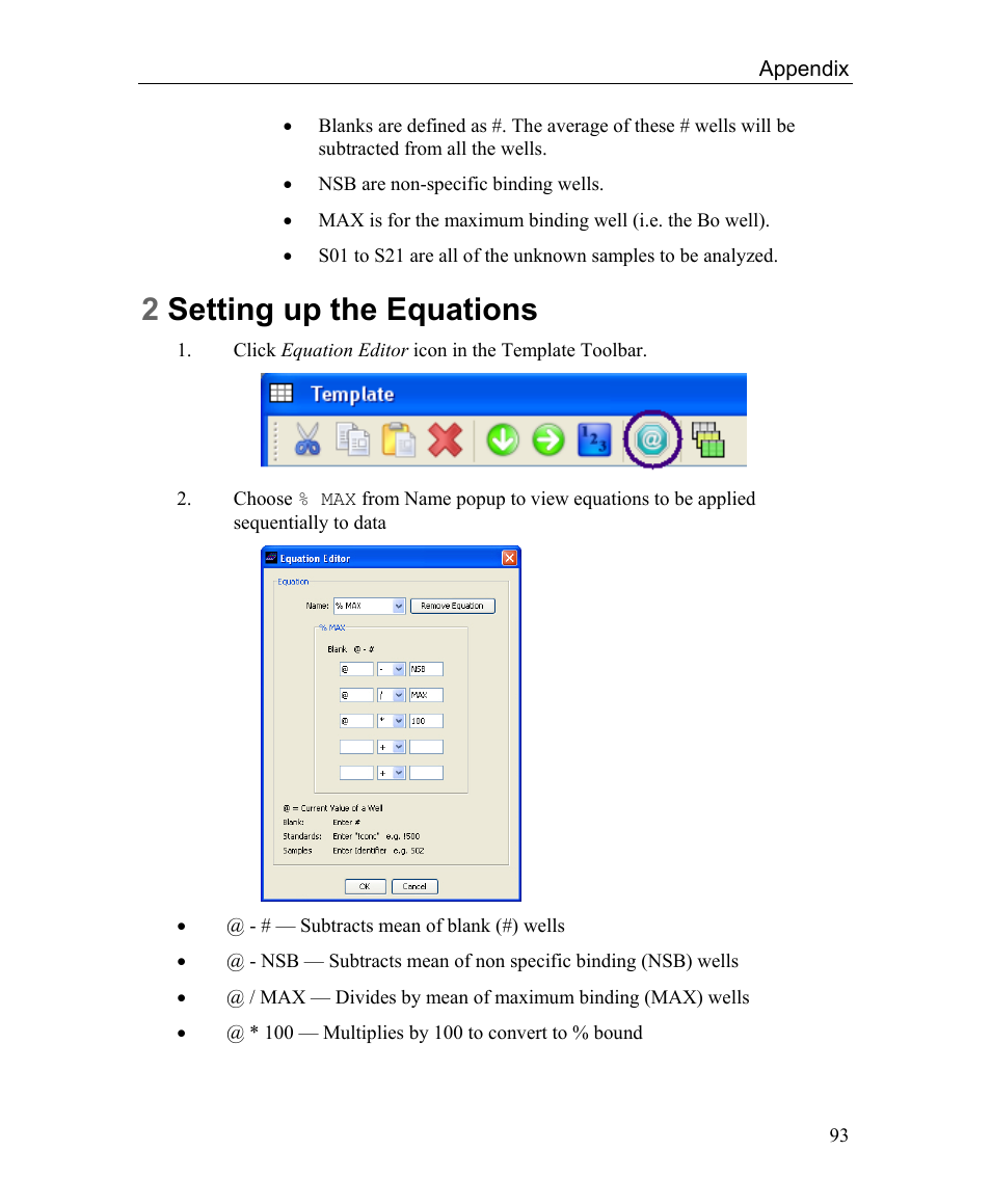 2 setting up the equations, 2setting up the equations | Bio-Rad Microplate Manager Software User Manual | Page 101 / 112