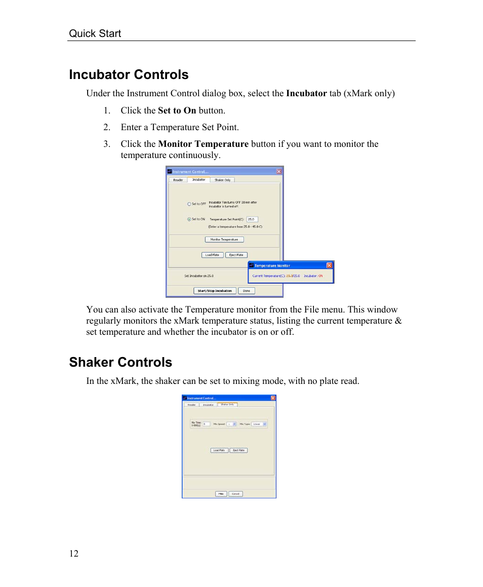 Incubator controls, Shaker controls | Bio-Rad Microplate Manager Software User Manual | Page 20 / 112