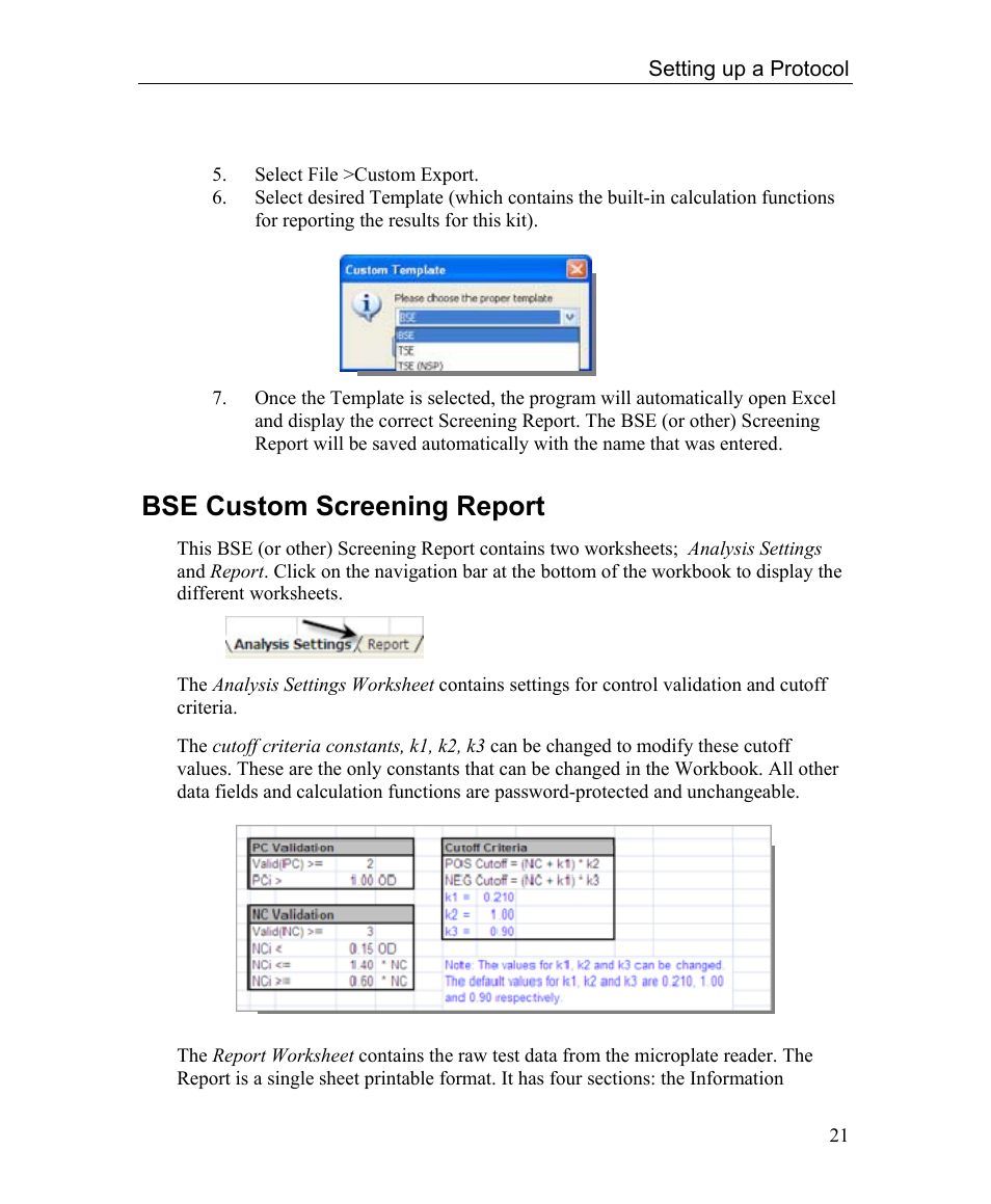 Bse custom screening report | Bio-Rad Microplate Manager Software User Manual | Page 29 / 112