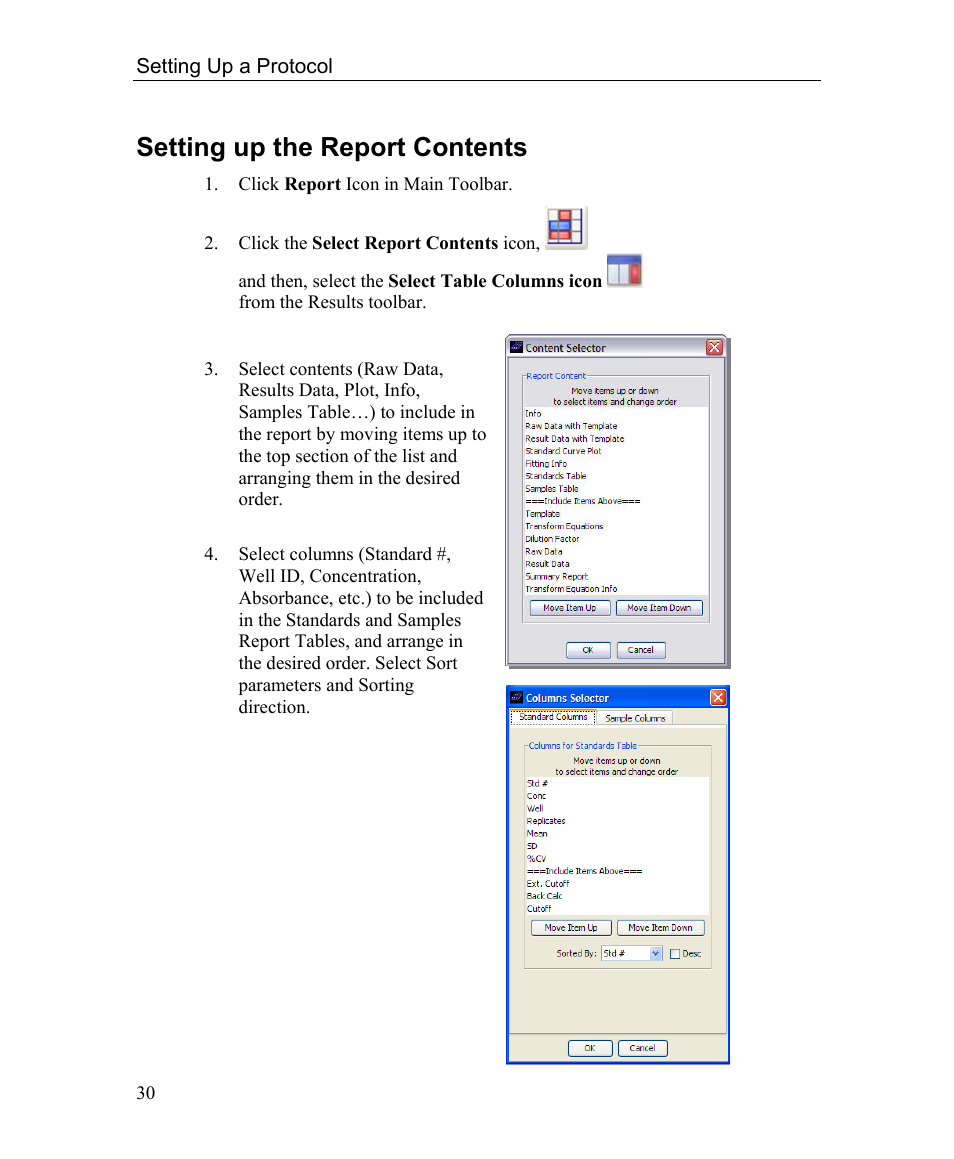 Setting up the report contents | Bio-Rad Microplate Manager Software User Manual | Page 38 / 112