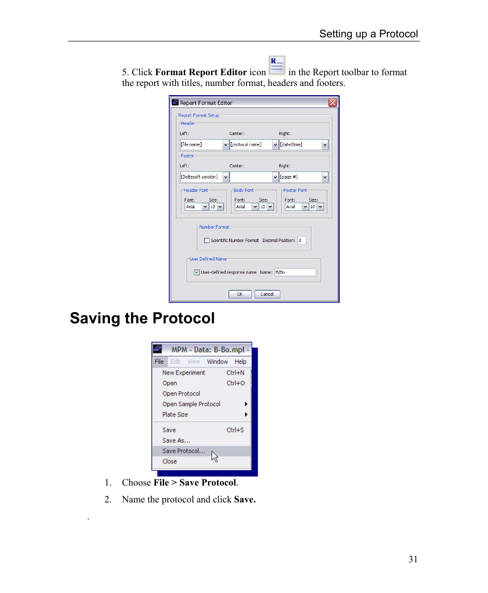 Saving the protocol | Bio-Rad Microplate Manager Software User Manual | Page 39 / 112