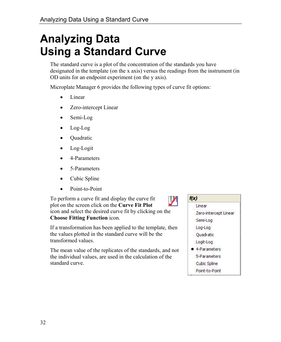 Analyzing datausing a standard curve, Analyzing data using a standard curve | Bio-Rad Microplate Manager Software User Manual | Page 40 / 112