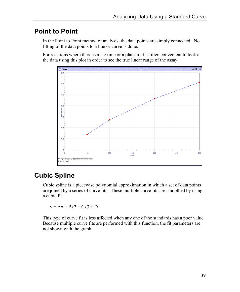 Point to point, Cubic spline | Bio-Rad Microplate Manager Software User Manual | Page 47 / 112