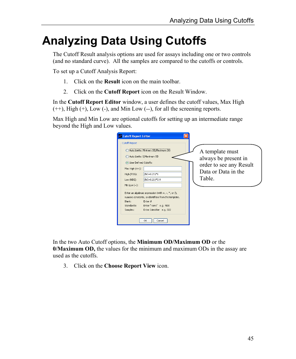 Analyzing data using cutoffs | Bio-Rad Microplate Manager Software User Manual | Page 53 / 112