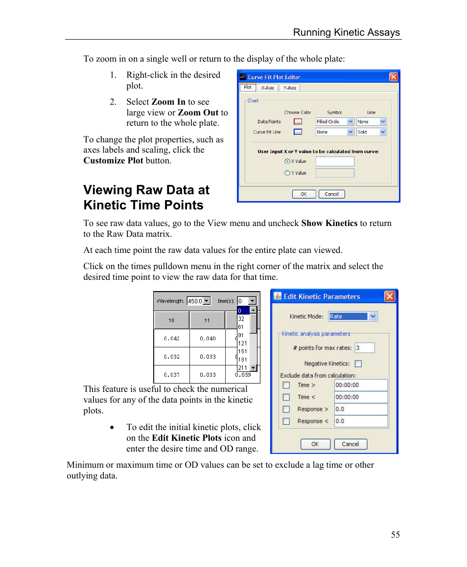 Viewing raw data at kinetic time points | Bio-Rad Microplate Manager Software User Manual | Page 63 / 112