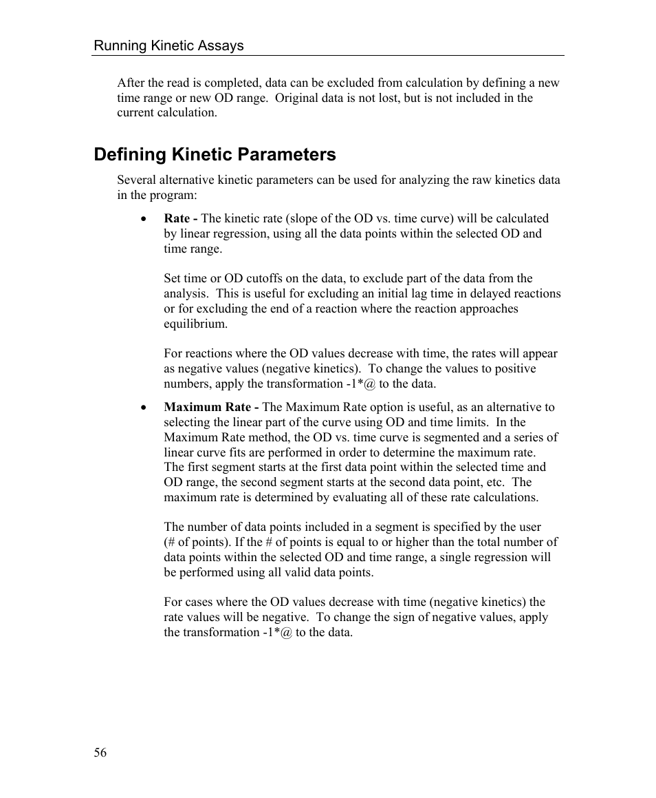 Defining kinetic parameters | Bio-Rad Microplate Manager Software User Manual | Page 64 / 112