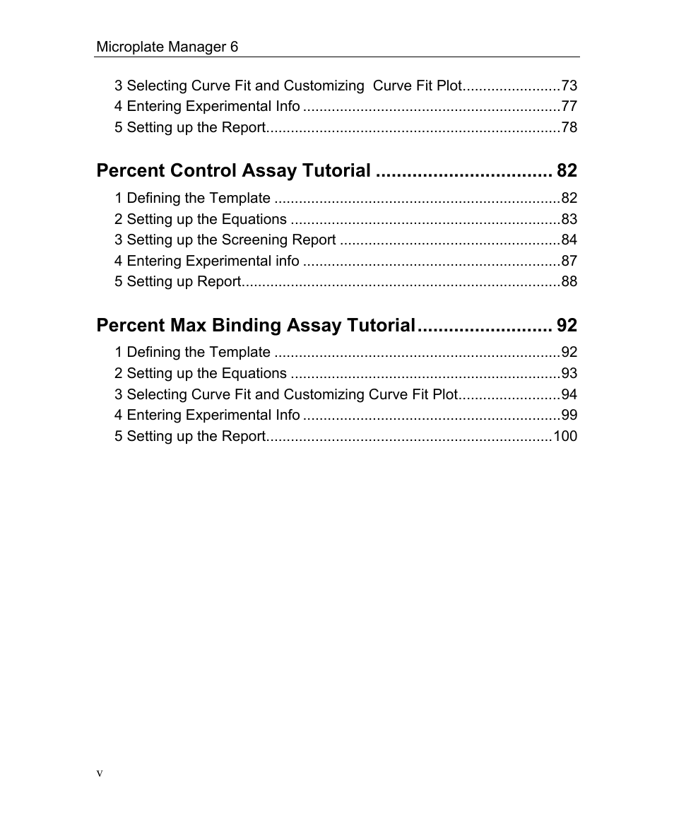 Percent control assay tutorial, Percent max binding assay tutorial | Bio-Rad Microplate Manager Software User Manual | Page 7 / 112