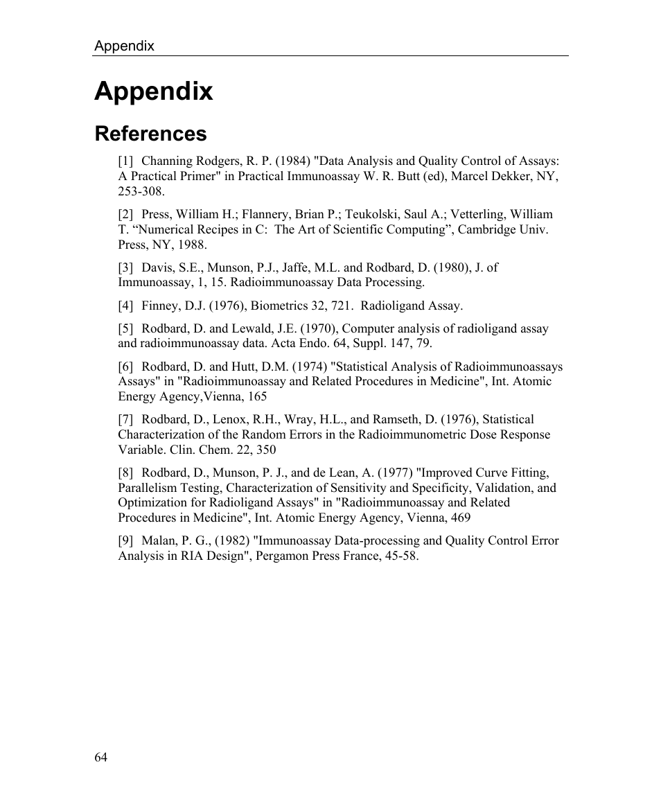 Appendix, References, Tutorials | Bio-Rad Microplate Manager Software User Manual | Page 72 / 112